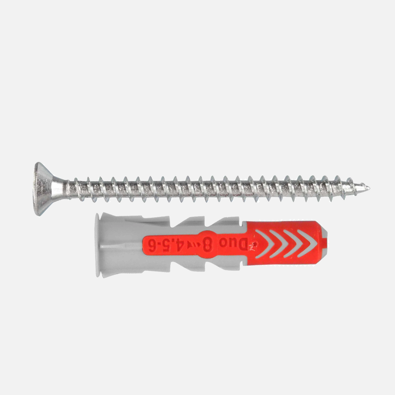 50 FISCHER DUOPOWER Nylon-Dübel - 8x40 mm - mit Senkkopfschrauben