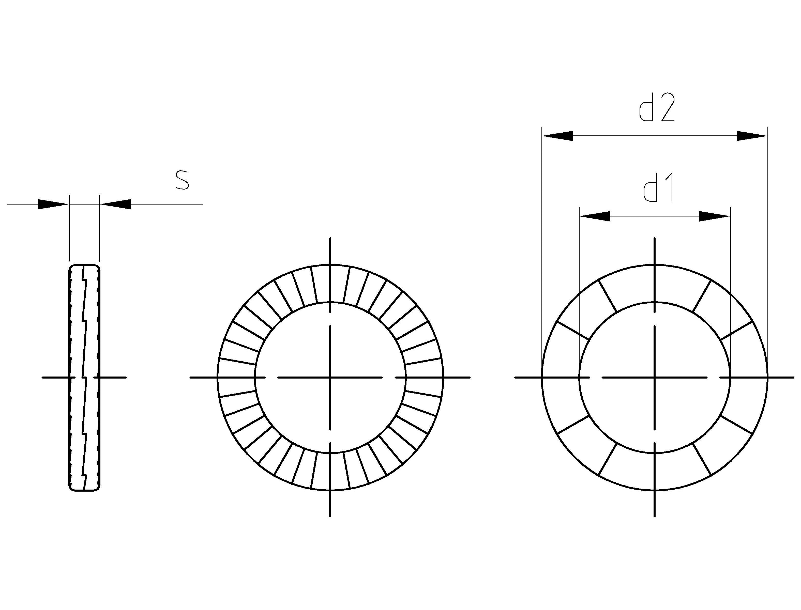200 Paar Twin-Lock Keilsicherungsscheiben schmal für M5, 5,4x9x2 mm , Edelstahl A4