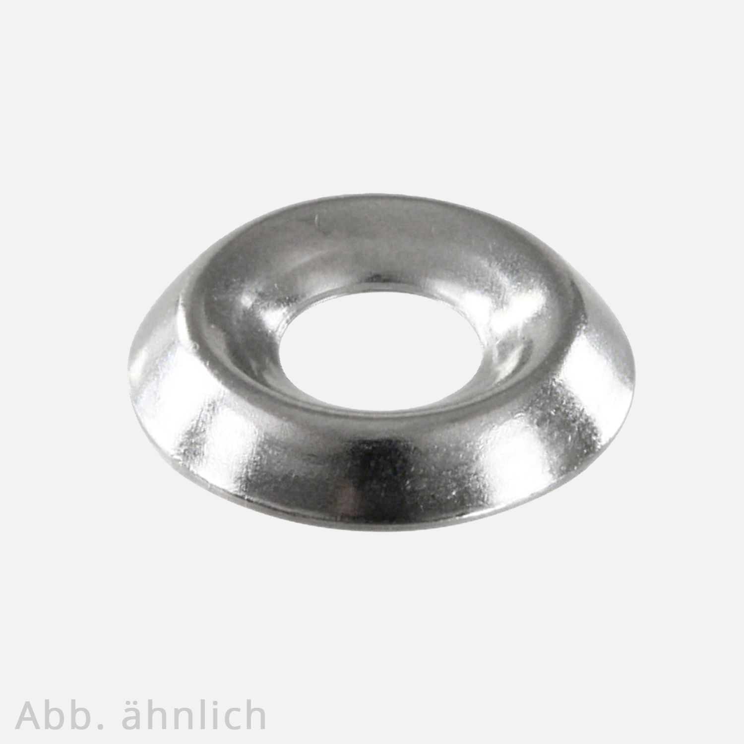 100 Rosettenscheiben 7mm - für Senkköpfe bis 12,5mm, offen, Messing vernickelt