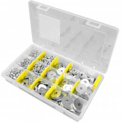 1116 tlg Kotflügelscheiben und Muttern -Sortiment, galvanisch verzinkt M4-M10