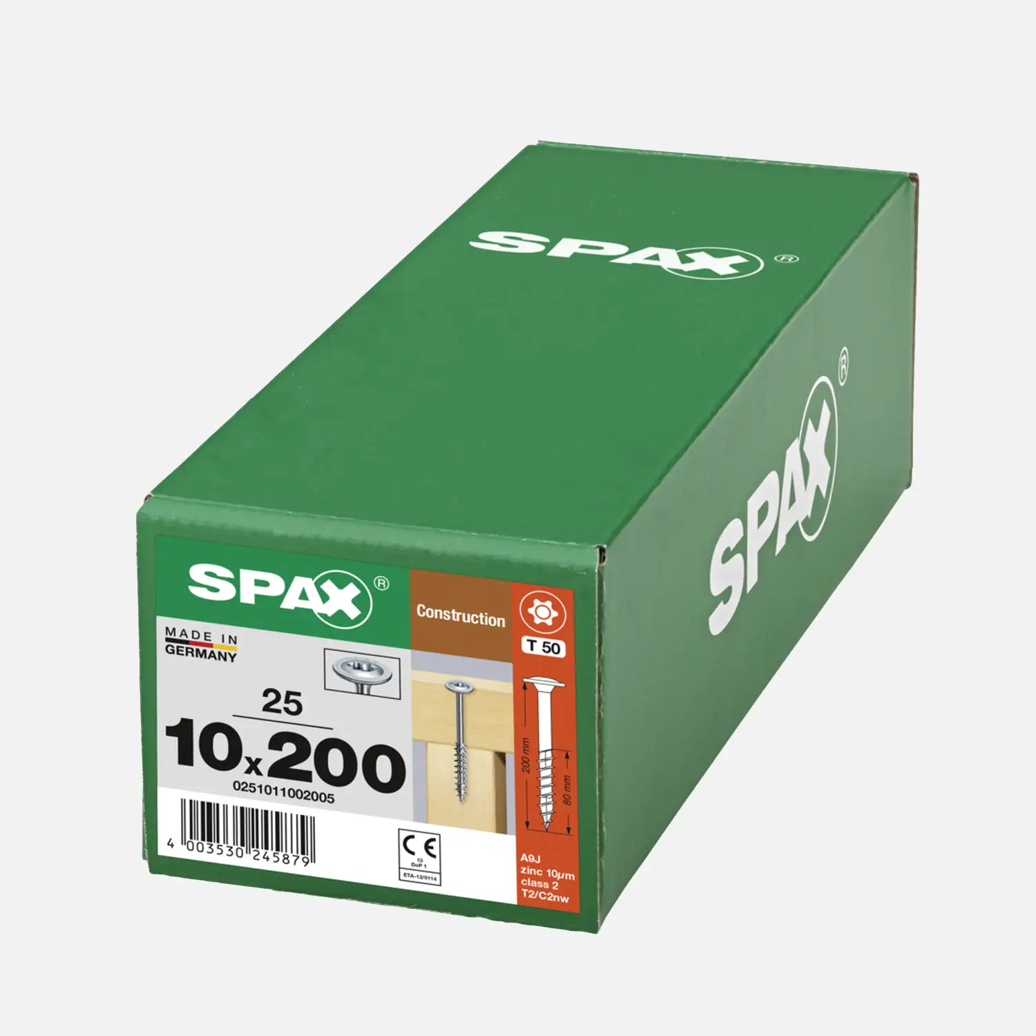 25 SPAX Holzbauschrauben 10x200mm - Tellerkopf - TX50 - WIROX