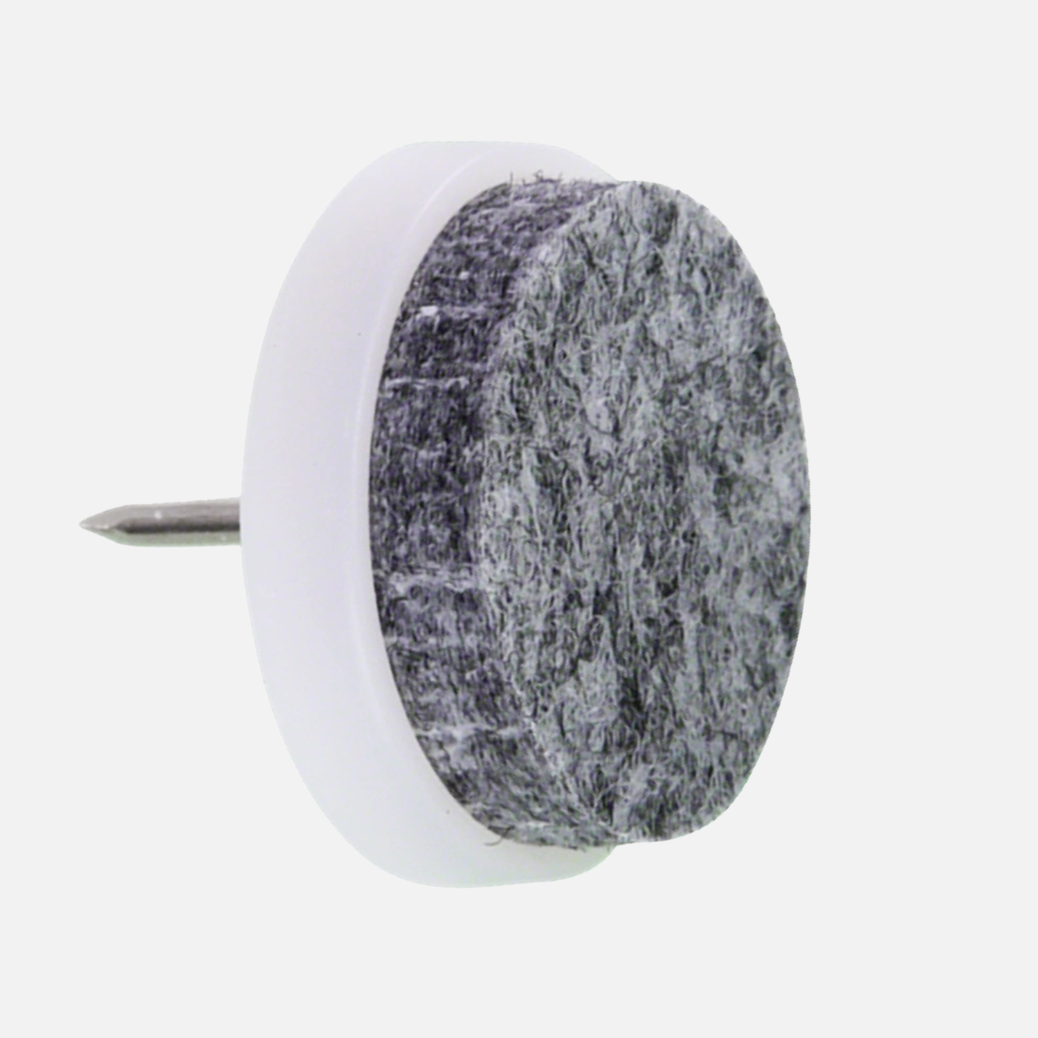 1 HSI Stuhlgleiter, Filz - Plastikplatte, eingeklebt - grau-weiß - 20mm