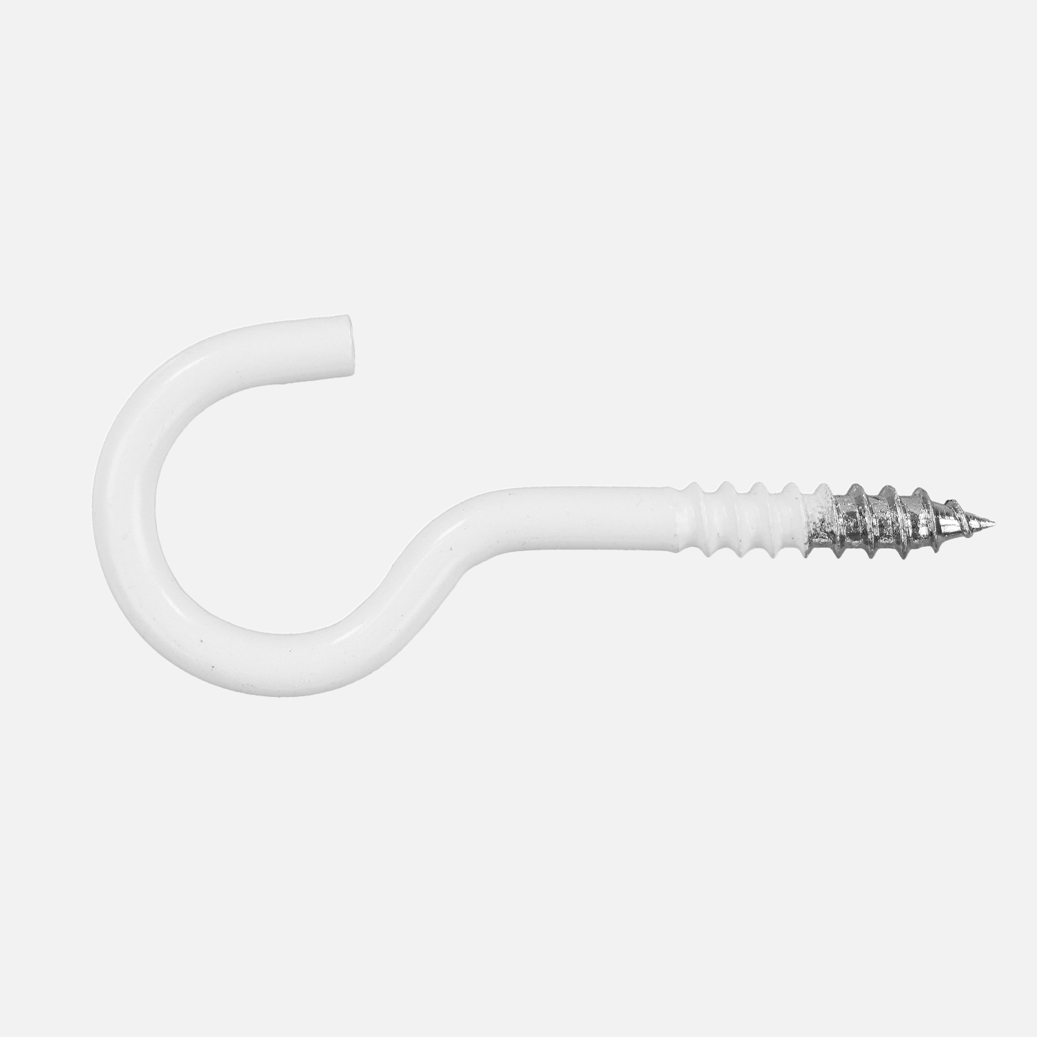 100 Gebogene Schraubhaken Typ 11K Kunststoff weiß 50mm