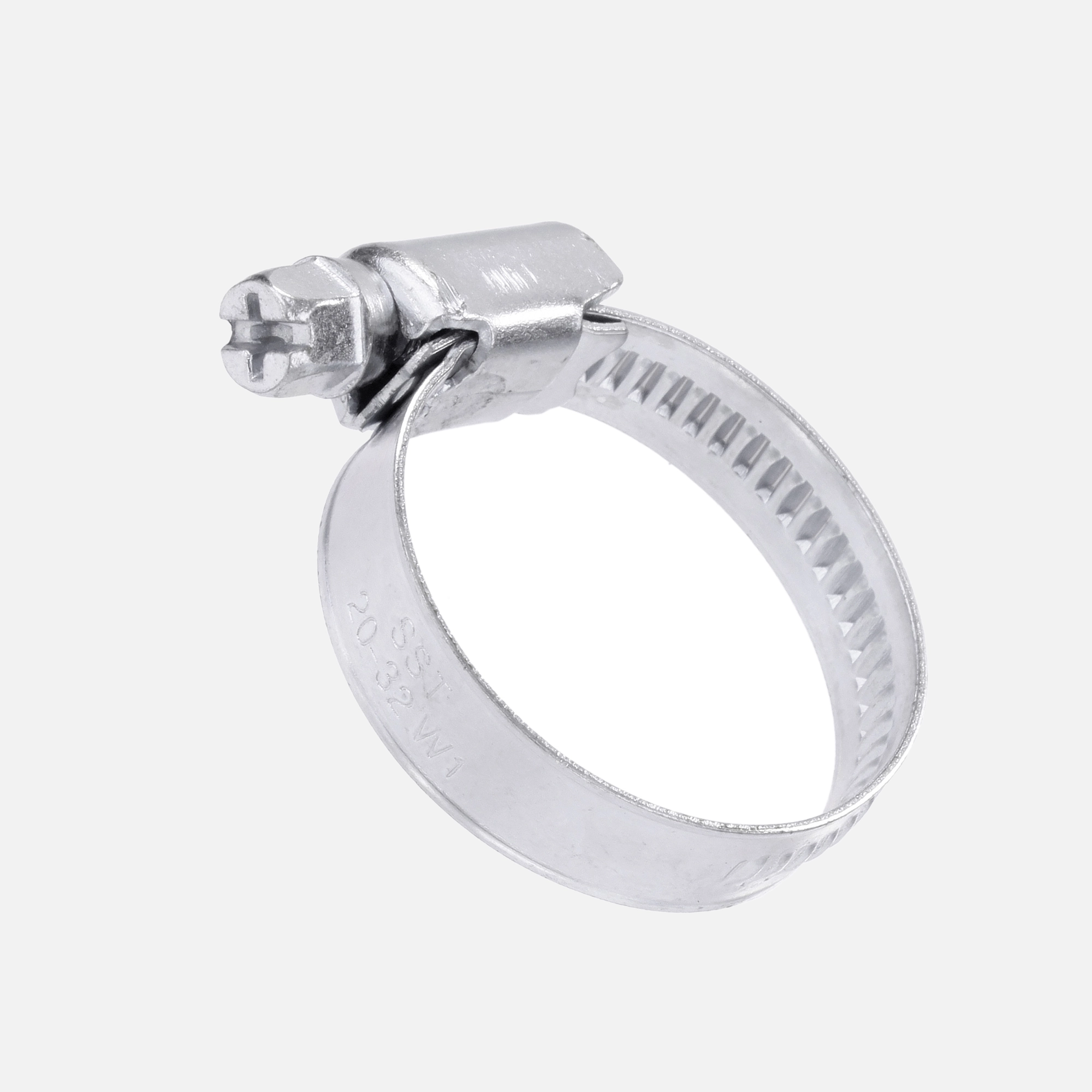 50 Schlauchschellen W1 DIN 3017 verzinkt Bandbr. 9 Kreuz/Sechskant 20-32 mm