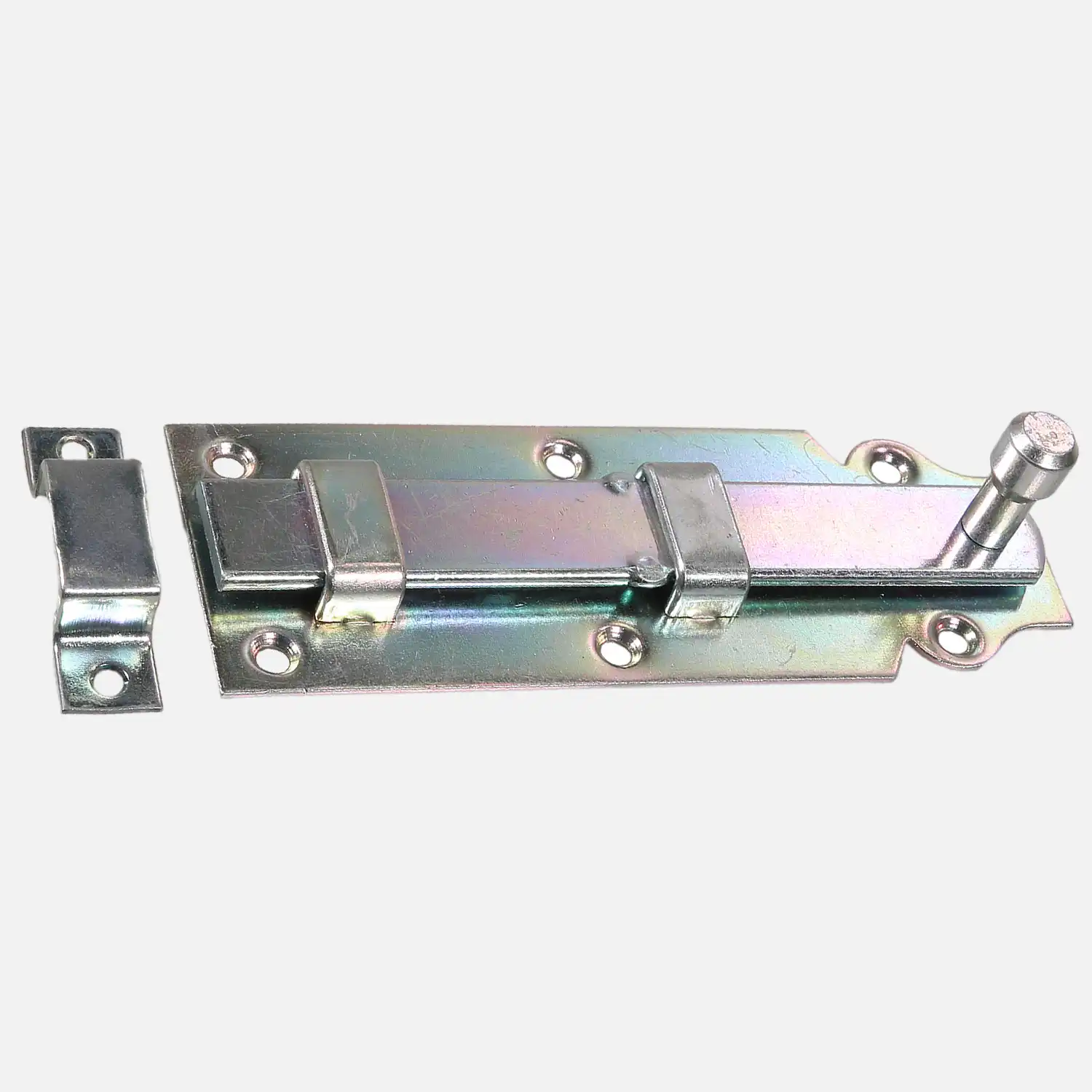 1 Fensterriegel, dickschichtpassiviert, gerade, Schlaufe - 100x30x11,5 mm