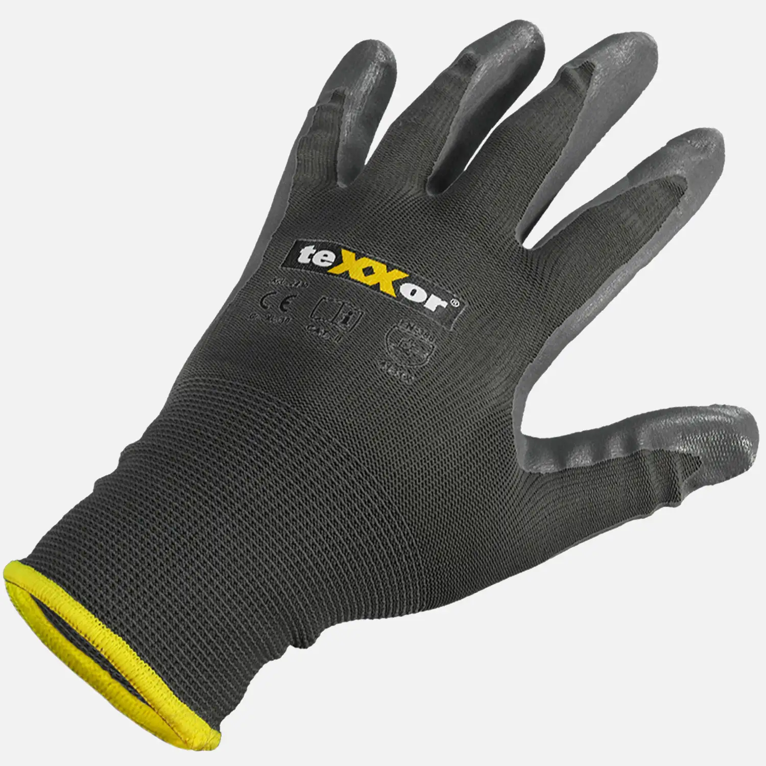 4 Paar Nylon - Schutzhandschuhe, vielseitig, grau, Gr. 10