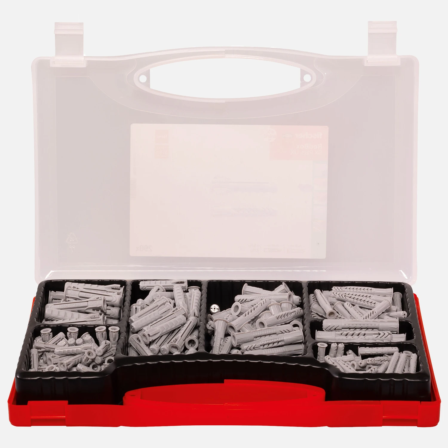 290 tlg. FISCHER Red-Box SX Plus, UX Universaldübel und SX Spreizdübel 5 - 10 mm