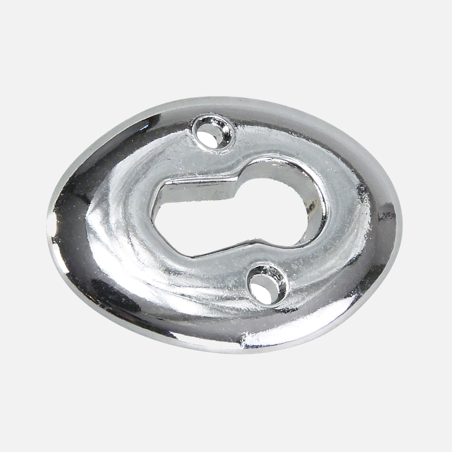 1 HSI Schlüsselschilder - rund Zamak verchromt 25x35mm