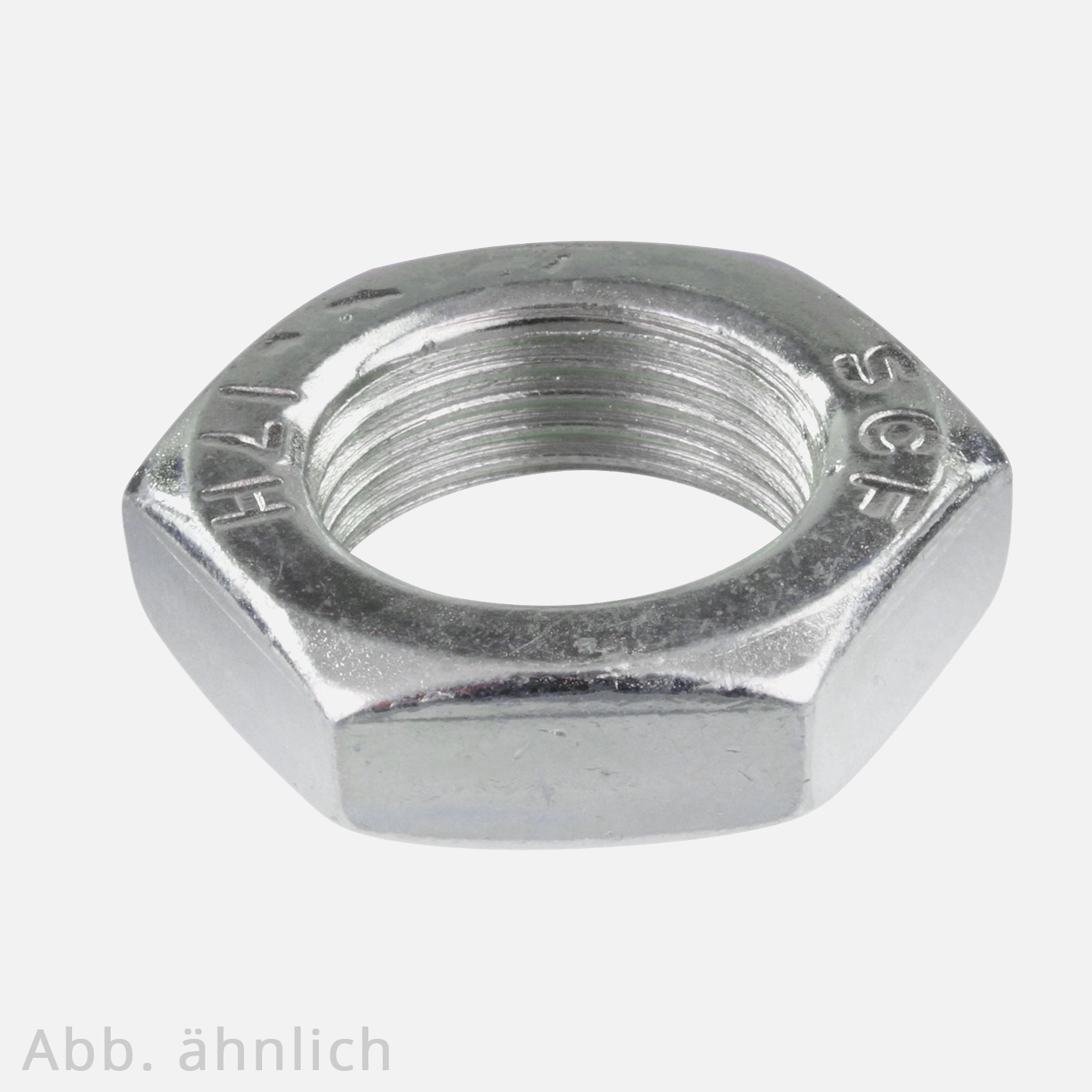 25 Sechskantmuttern niedrige Form M27 - DIN 936 - 1,5 mm Feingewinde - verzinkt