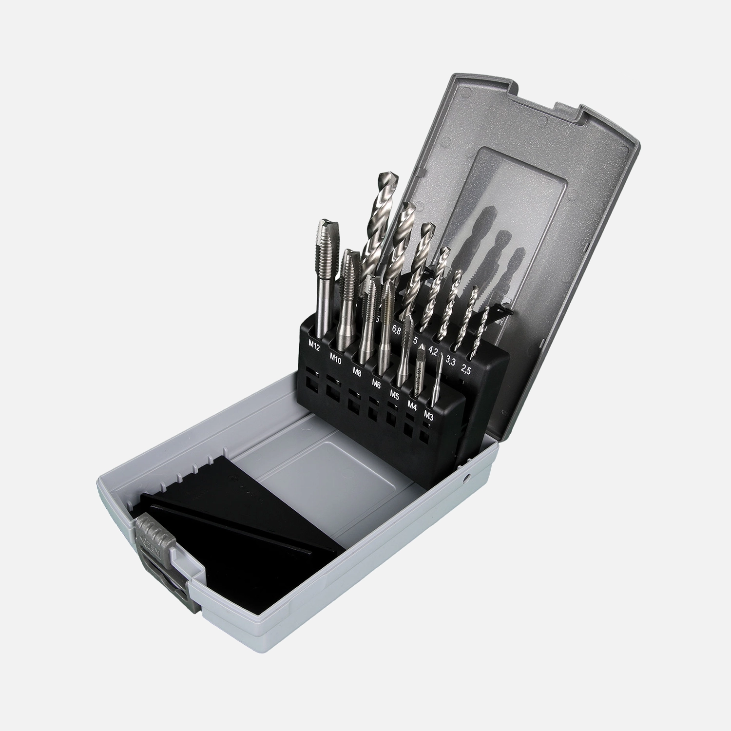 14 tlg. Satz, HSS-Maschinengewindebohrer, M3-M12, HSS-G Bohrer, Form B, DIN 371/376
