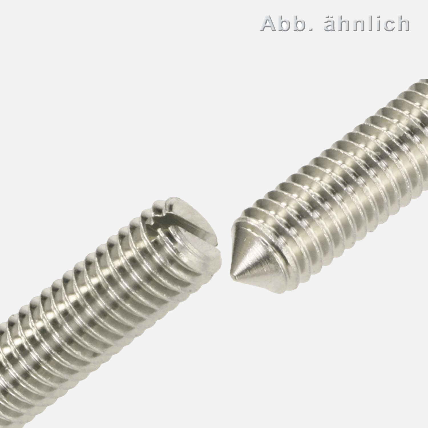 50 Gewindestifte mit Schlitz und Spitze DIN 553 Edelstahl A2 M3x4