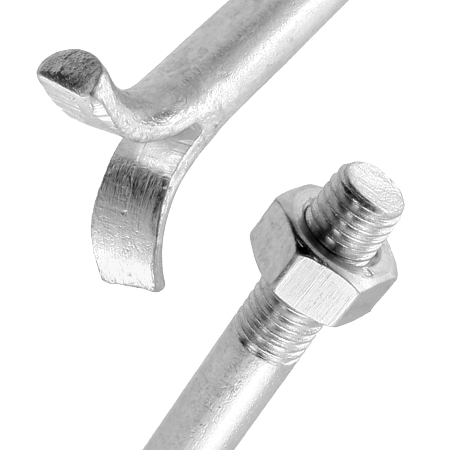 1 Steinschraube DIN 529 mit Sechskantmutter und Spaltdolle 3.6 30x400 verz