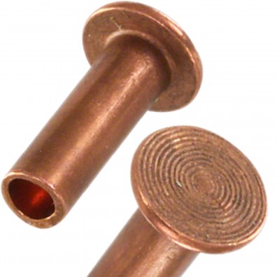 Detailansicht Halbhohlnieten - für Brems - und Kupplungsbeläge - DIN 7338 - Kupfer